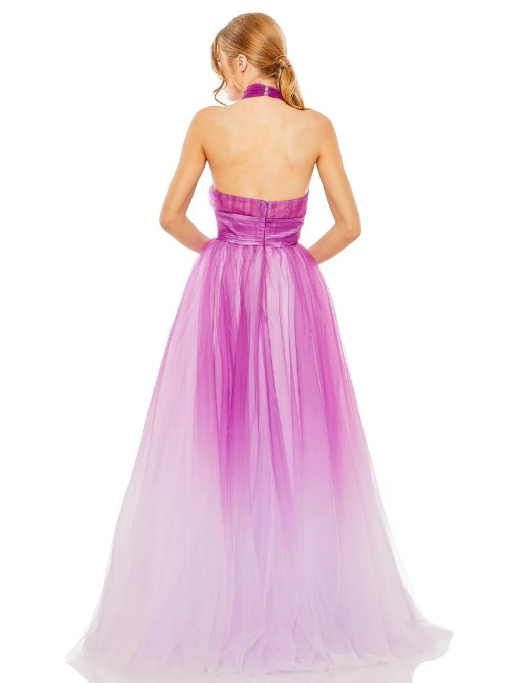 MAC DUGGAL Size 4 Purple Ombre 20554 Cross Front Ombre Ball Gown Dress Formal - Picture 2 of 10